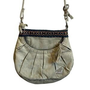 Roxy Vintage tan green crossbody purse mini Aztec rugged grunge